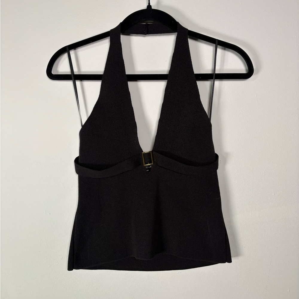 silence + noise Black Ribbed Knit Tank